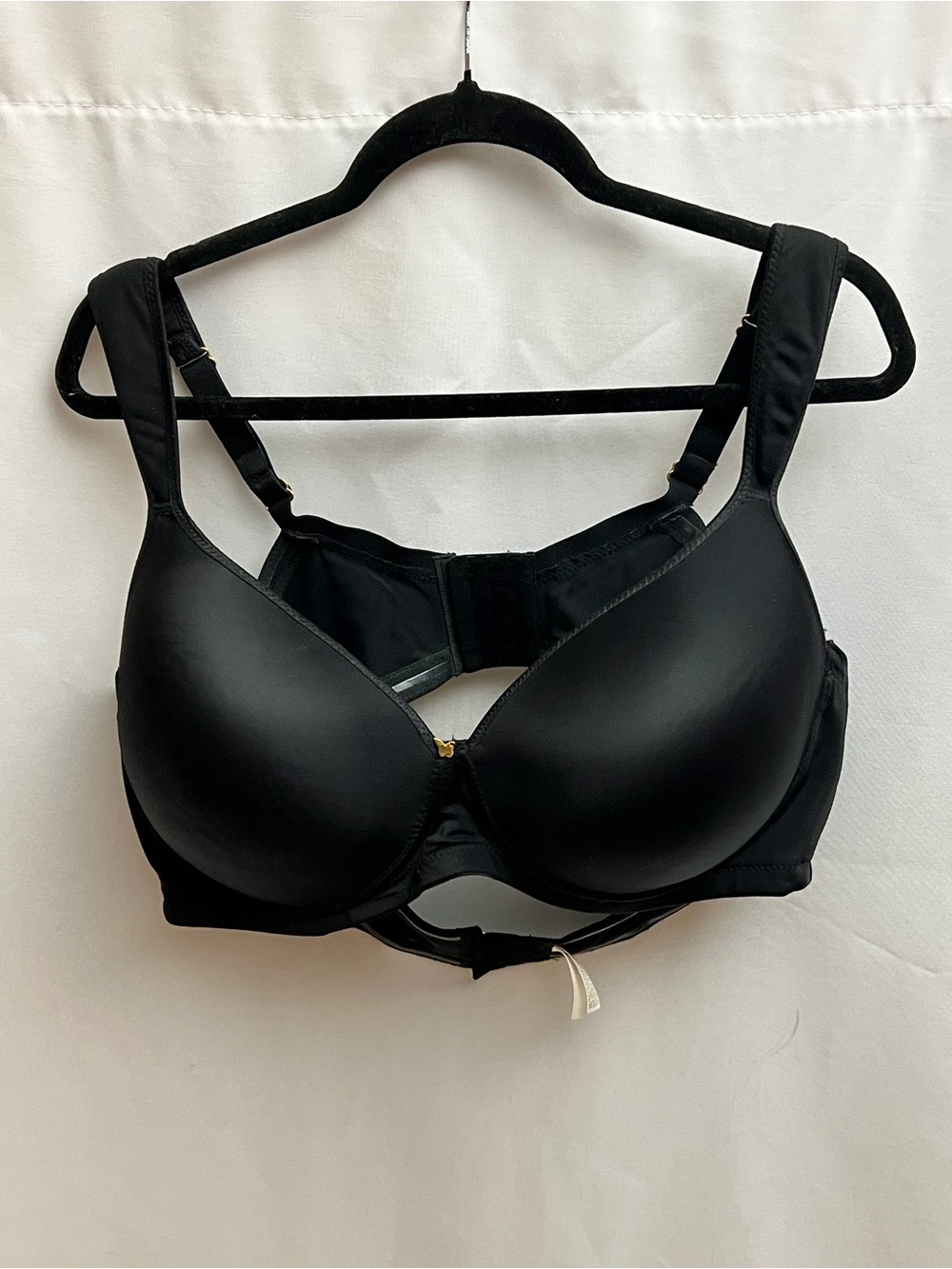 Butterfly By Ashley Stewart Black Smooth Padded Bra 44D Anti Slip Band
